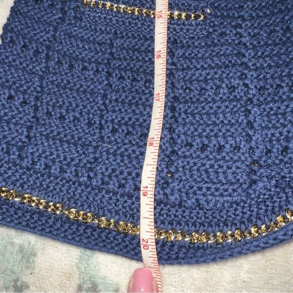 Lilly Pulitzer Navy Crochet Cardigan with Gold Accents - Picture 4 of 6